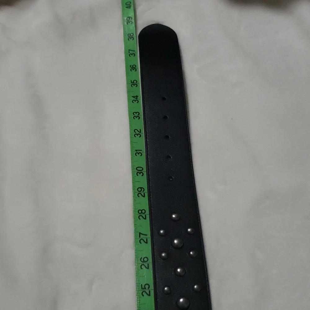Lauren Ralph Lauren‎ Studded 2ins Wide Black leather Belt. NWT. Size SMALL